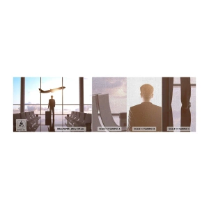 Fotobehang Monster Premium Canvas - Je hebt tijd, doe het rustig aan - Luchthaven, Vliegtuig, Reizen - 100x30 cm