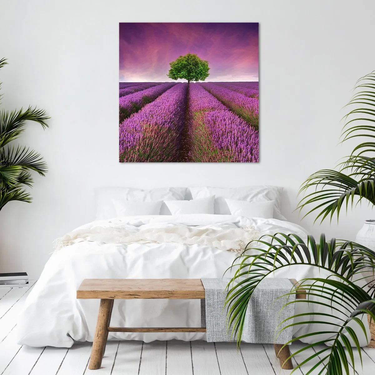 Schilderen op canvas - Op lavendelvelden - 30x30 cm