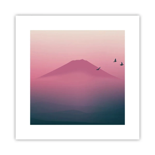 Poster - Wandelaars boven de wolken - 30x30 cm