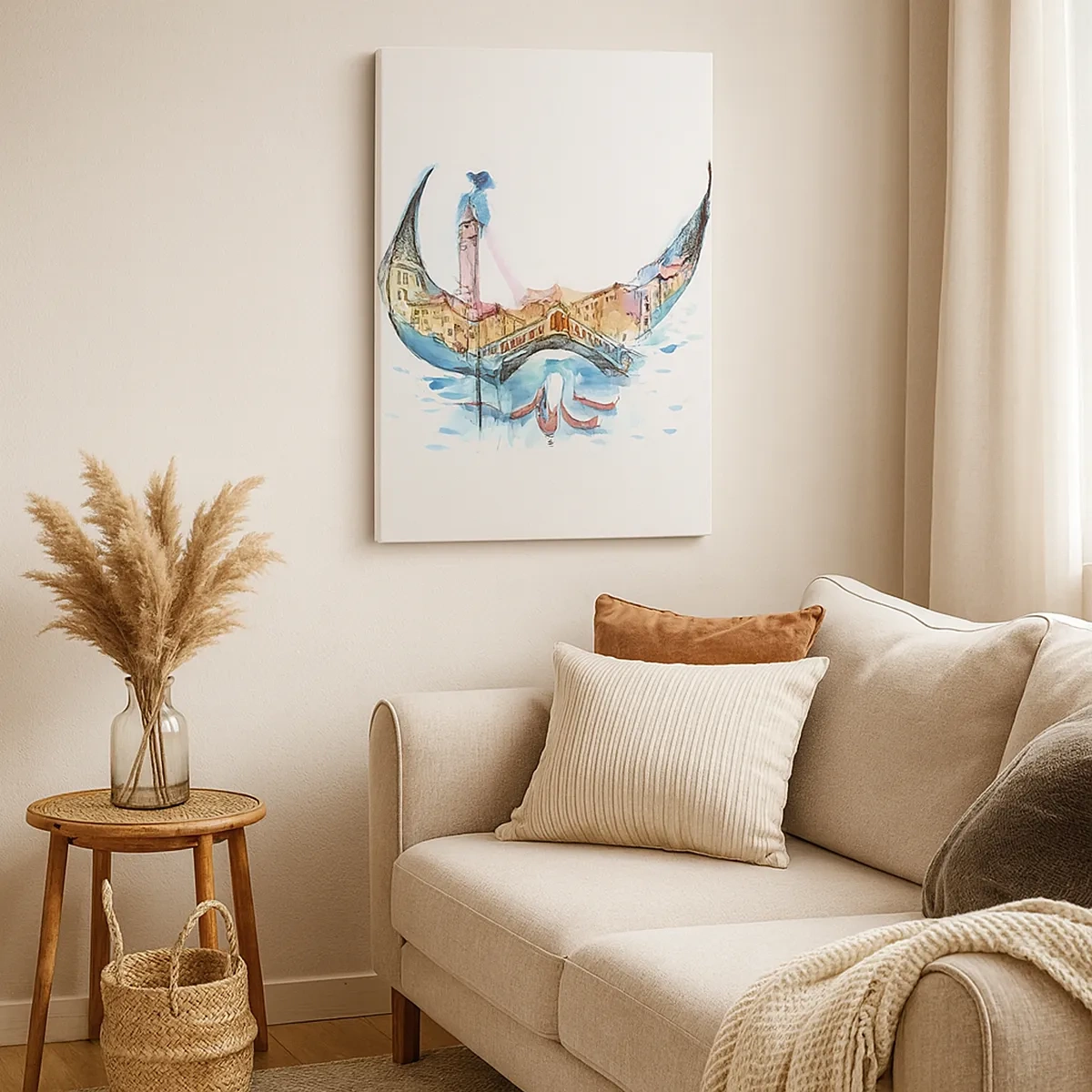 Schilderen op canvas - We varen door de stad - 50x70 cm