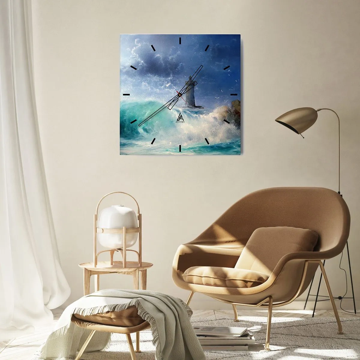 Wandklok - Klok - Op uw hoede voor de elementen - 40x40 cm