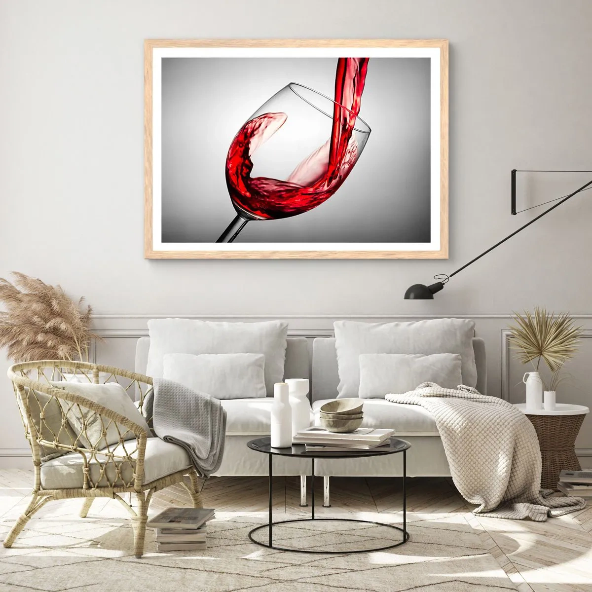 Een poster in een licht eiken lijst - Kleur - beweging - geluid - 70x50 cm