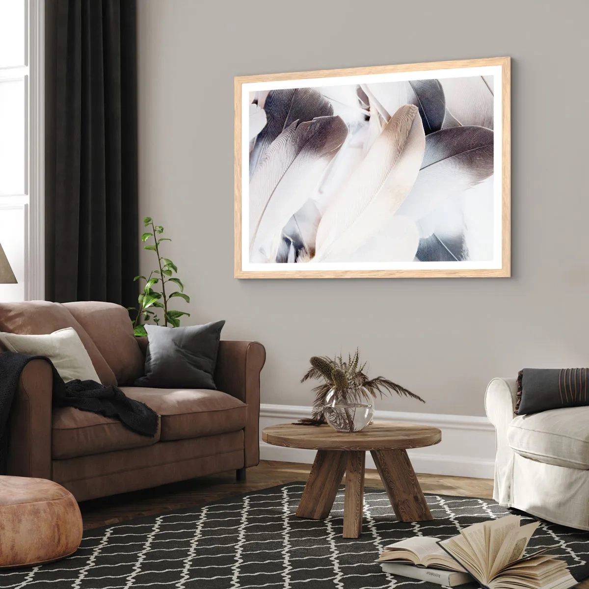 Een poster in een licht eiken lijst - Bijna engelachtig - 100x70 cm