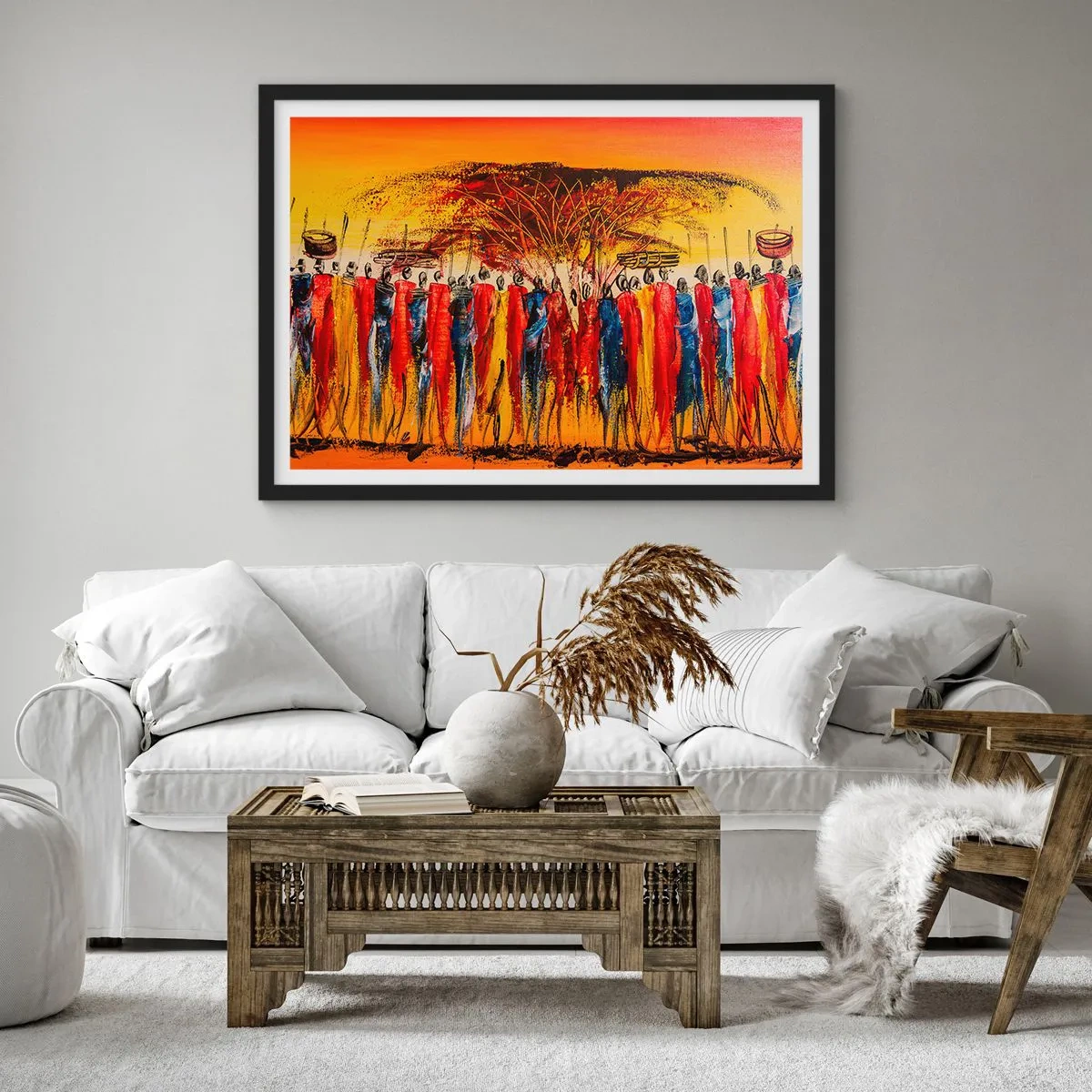 Poster in een zwarte lijst - Daar, daar, daar gaan ze - 50x40 cm