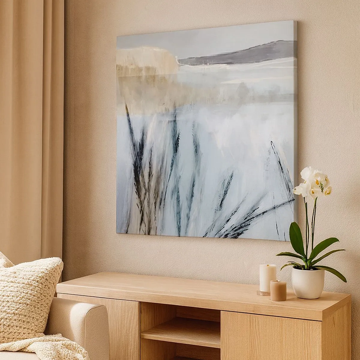 Schilderen op canvas - Wintervelden - 30x30 cm