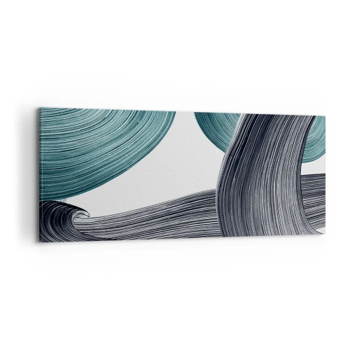 Schilderen op canvas - Smaragdgroene en zwarte paden - 120x50 cm