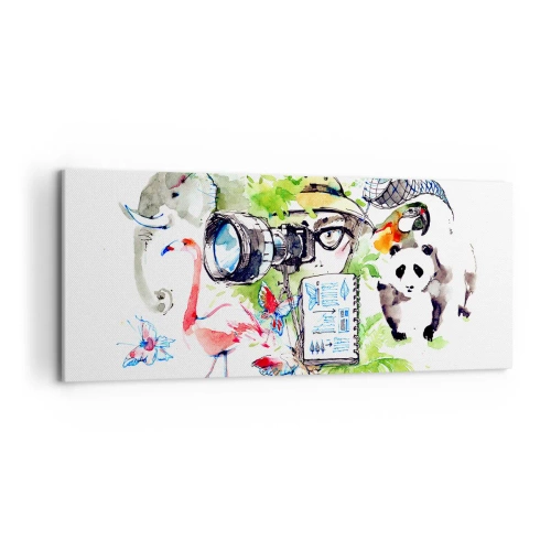 Schilderen op canvas - In de lens van een reiziger - 120x50 cm