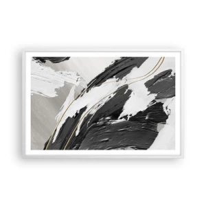 Poster in een witte lijst - Abstractie op grote schaal - 91x61 cm