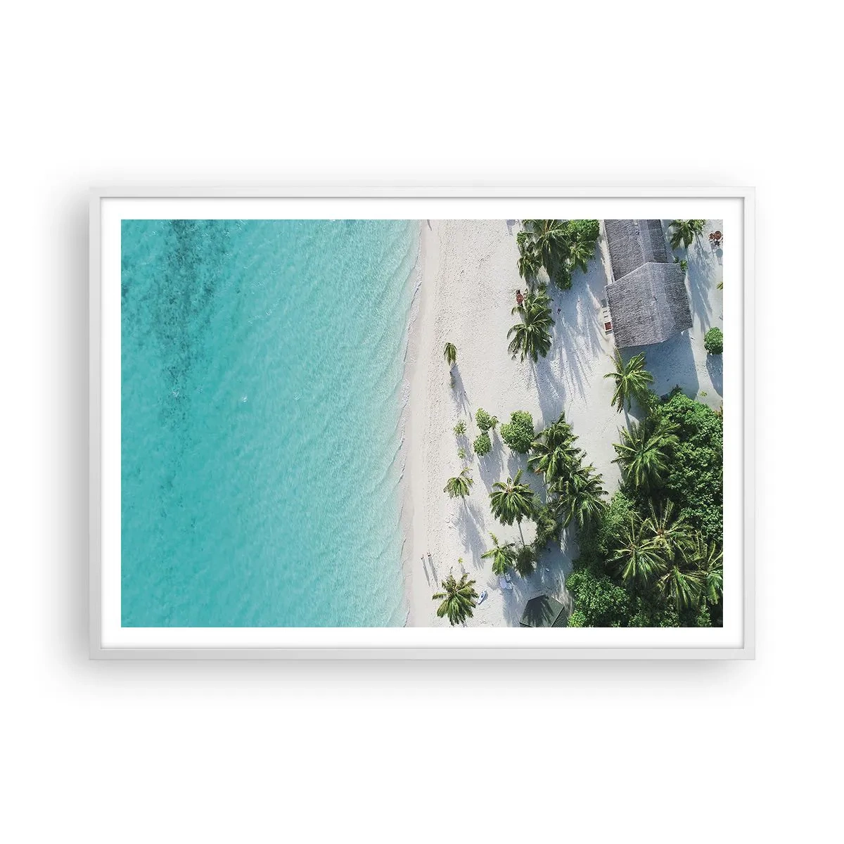 Poster in een witte lijst - Een vakantie in het paradijs - 100x70 cm