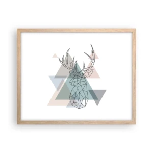 Een poster in een licht eiken lijst - In een geometrisch bos - 50x40 cm