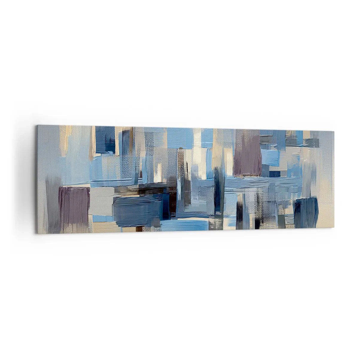 Schilderen op canvas - Blauwe constructie - 160x50 cm