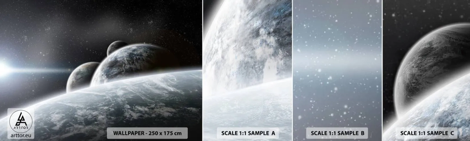Fotobehang Staaltje Standard Eco - Kosmische muziek van de sferen - Astronomie, Kosmos, heelal - 100x30 cm