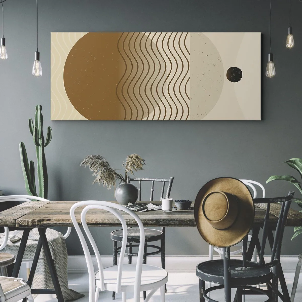 Schilderen op canvas - Over de oorsprong van geometrische figuren - 140x50 cm