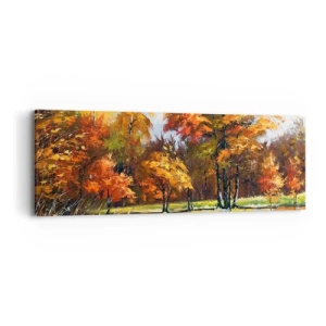 Schilderen op canvas - Landschap in goud en brons - 90x30 cm
