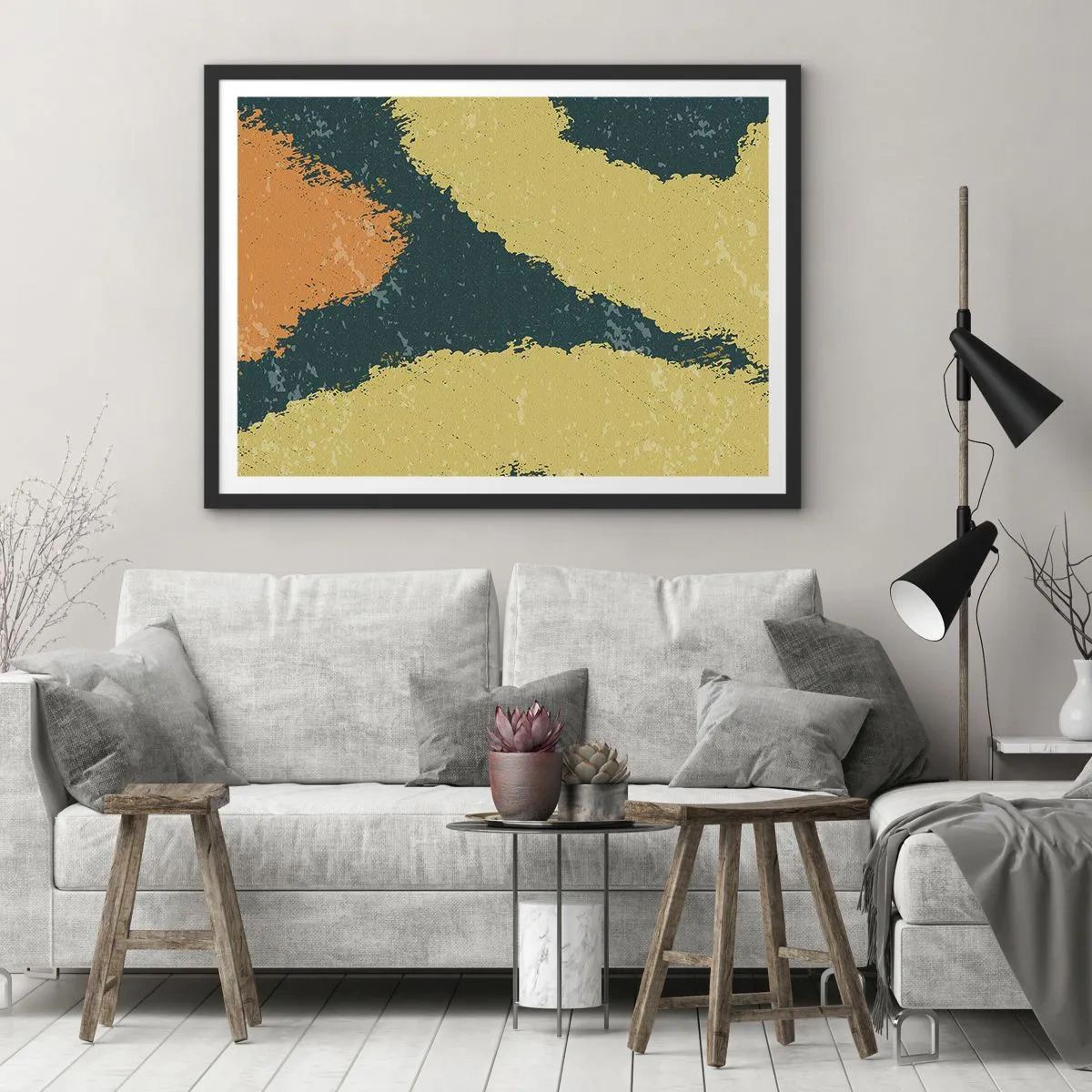 Poster in een zwarte lijst - Abstractie – langzame beweging - 70x50 cm