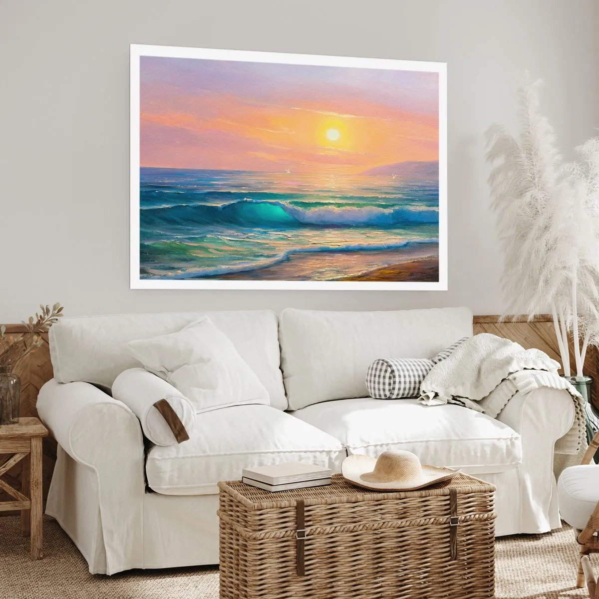 Poster - Een turquoise lied van de golven - 70x50 cm
