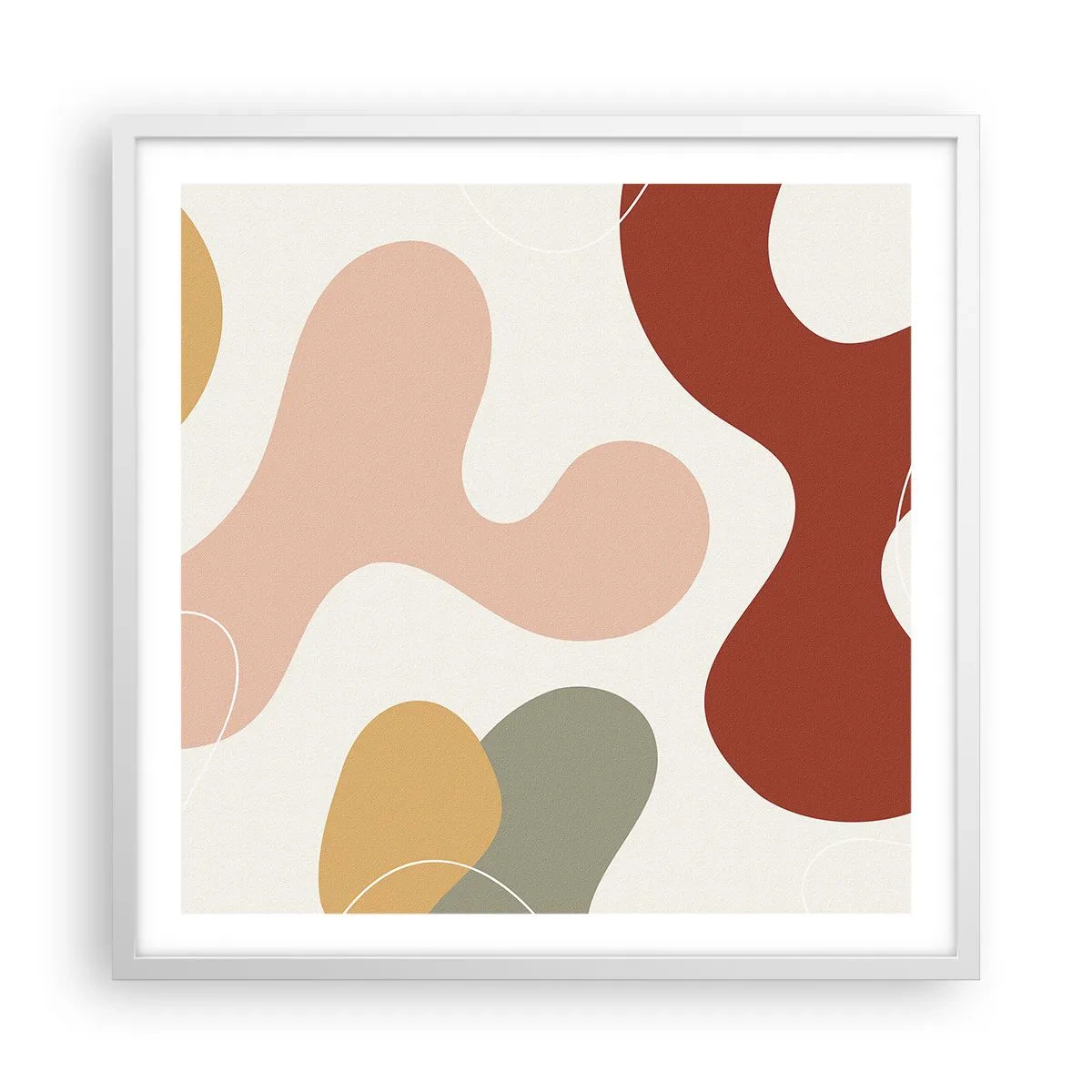 Poster in een witte lijst - Kronkels of krullen? - 60x60 cm