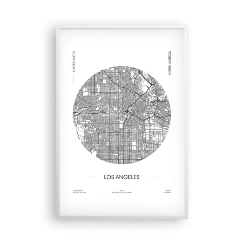 Poster in een witte lijst - Anatomie van Los Angeles - 61x91 cm