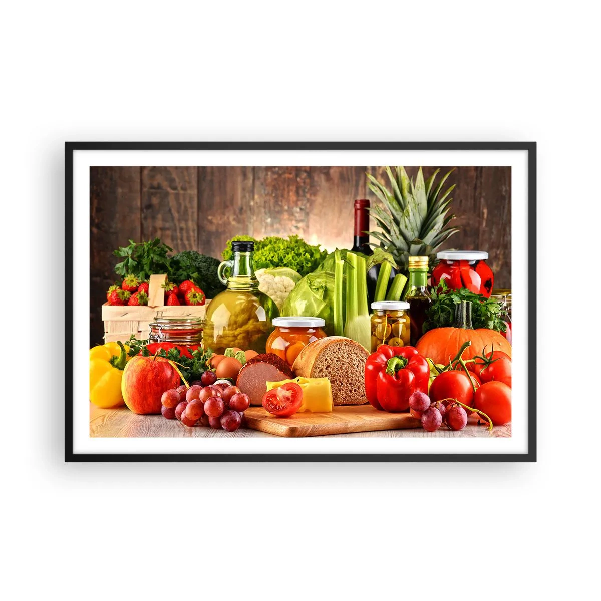 Poster in een zwarte lijst - Gerookt, gebakken en gemarineerd - 91x61 cm