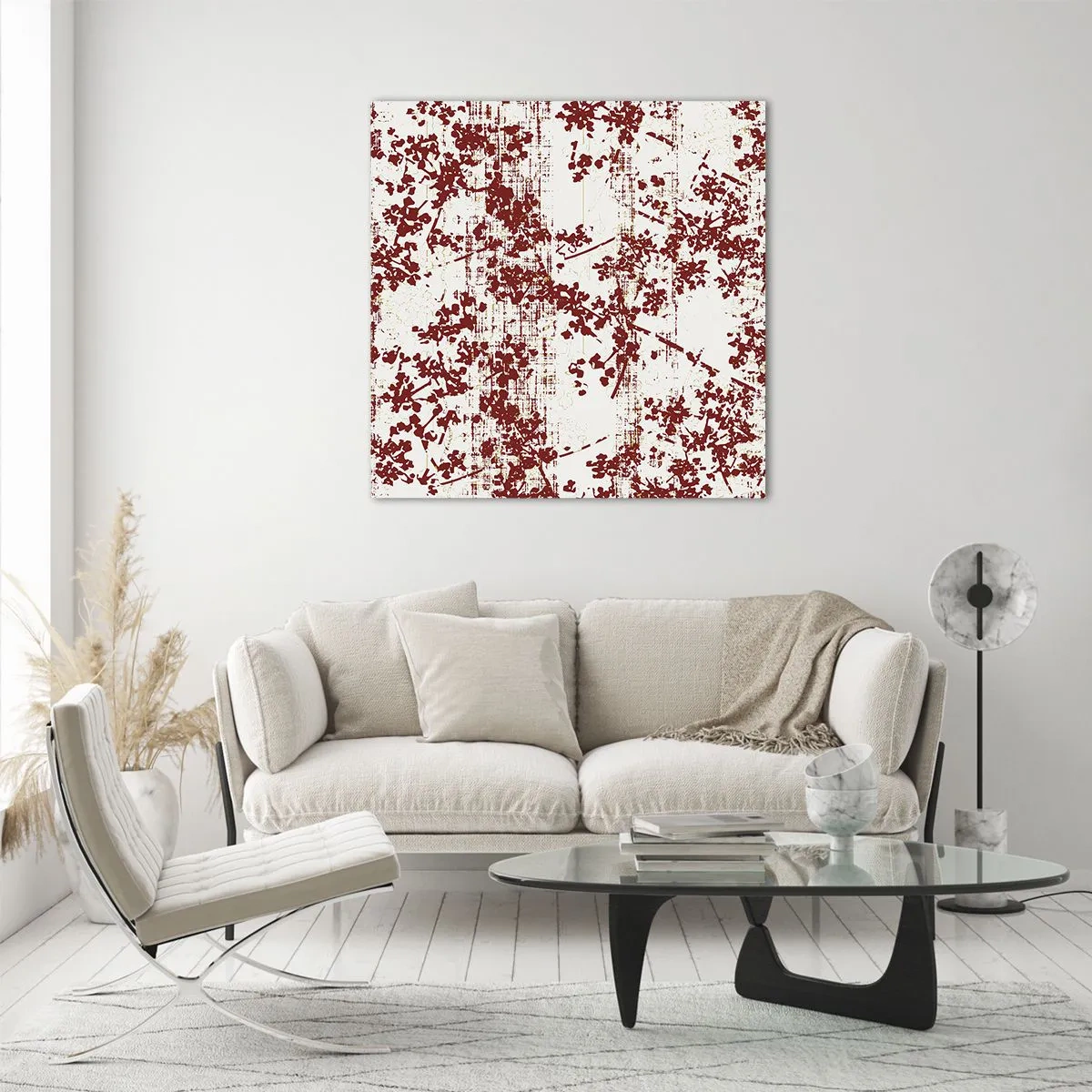 Schilderen op glas - Zoals oud calico - 70x70 cm