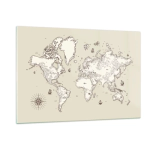 Schilderen op glas - Reis rond de wereld - 120x80 cm