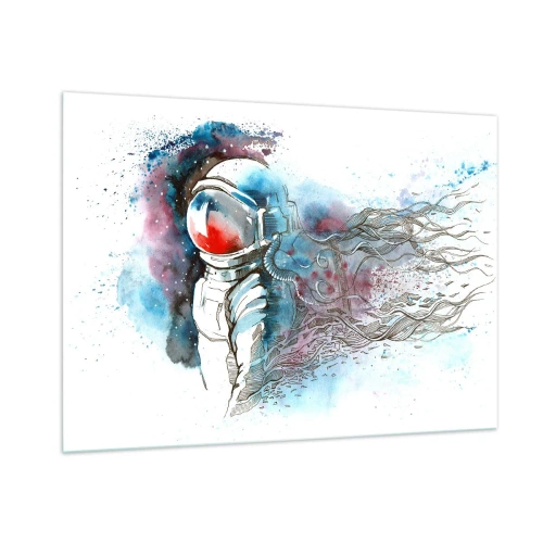 Schilderen op glas - Alleen met de kosmos - 100x70 cm