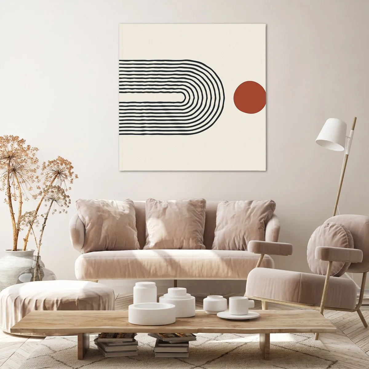 Schilderen op canvas - Magnetisme van vormen en kleuren - 70x70 cm