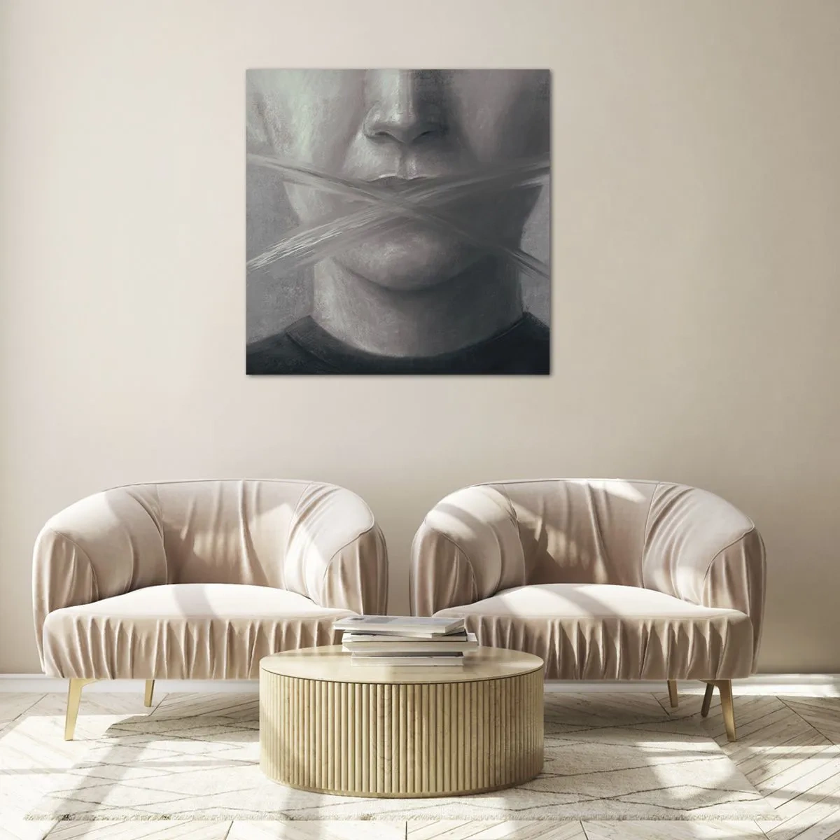 Schilderen op glas - Zonder een woord - 70x70 cm