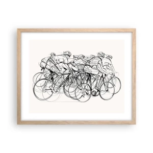 Een poster in een licht eiken lijst - Samen als team - 50x40 cm