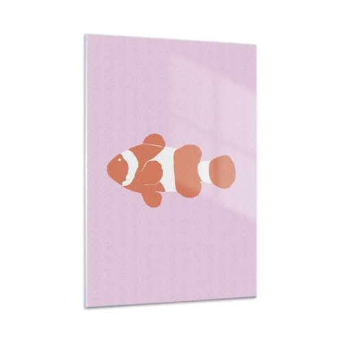 Schilderen op glas - In koraal dat bij haar gezicht en staart past - 50x70 cm