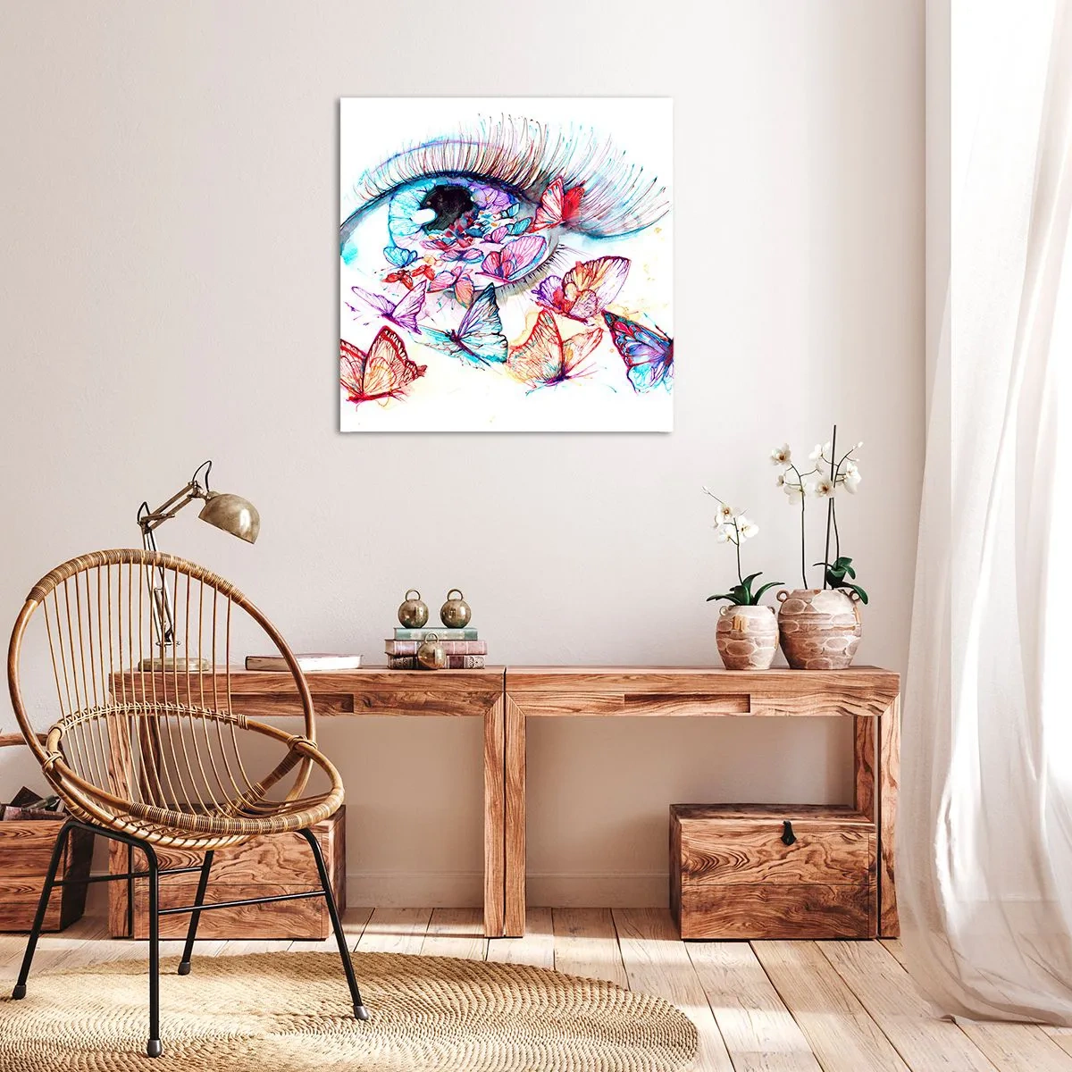 Schilderen op canvas - Sprookjesachtige ogen charme - 70x70 cm