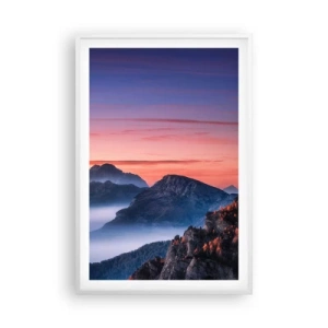 Poster in een witte lijst - Over de valleien - 61x91 cm