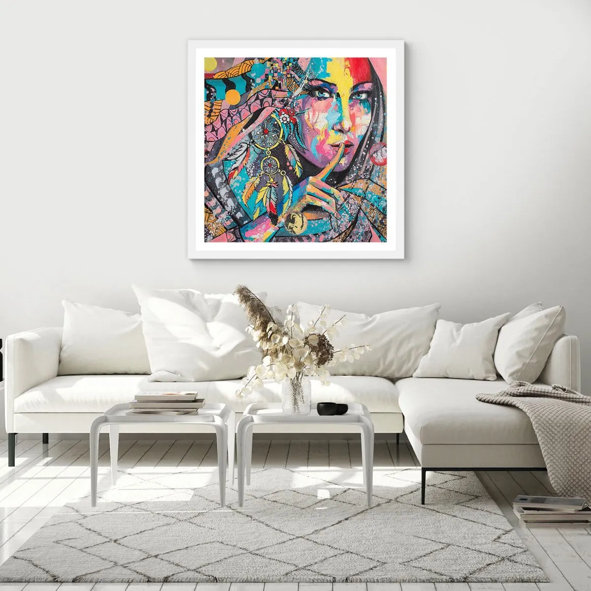 Poster in een witte lijst - Zwijg totdat je het begrijpt - 40x40 cm