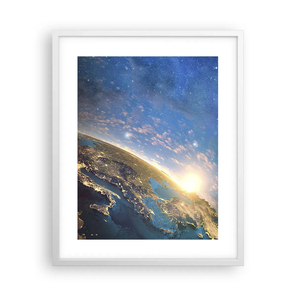 Poster in een witte lijst - Laten we eens van een afstand naar onszelf kijken - 40x50 cm