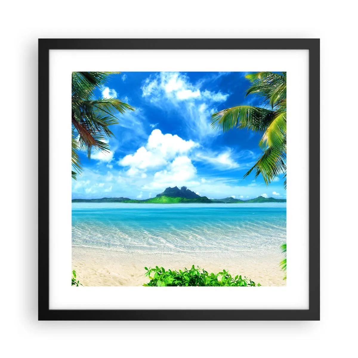 Poster in een zwarte lijst - Het azuur van de tropen - 40x40 cm