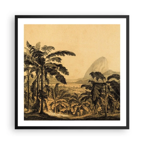 Poster in een zwarte lijst - in een koloniaal klimaat - 60x60 cm