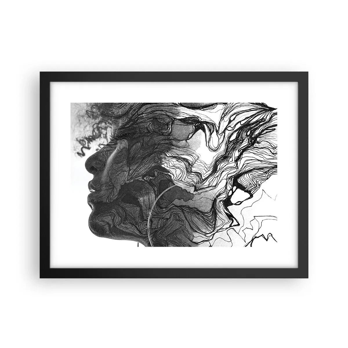 Poster in een zwarte lijst - Verstrikt in dromen - 40x30 cm