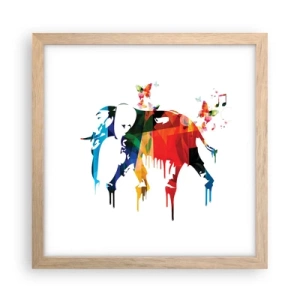 Een poster in een licht eiken lijst - Iedereen kan dansen - 30x30 cm