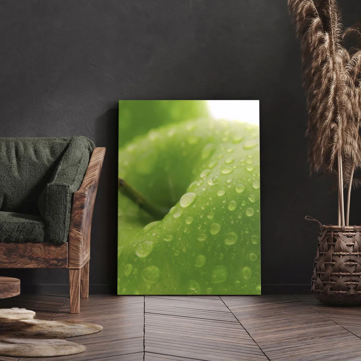 Schilderen op canvas - Groene koele frisheid - 55x100 cm