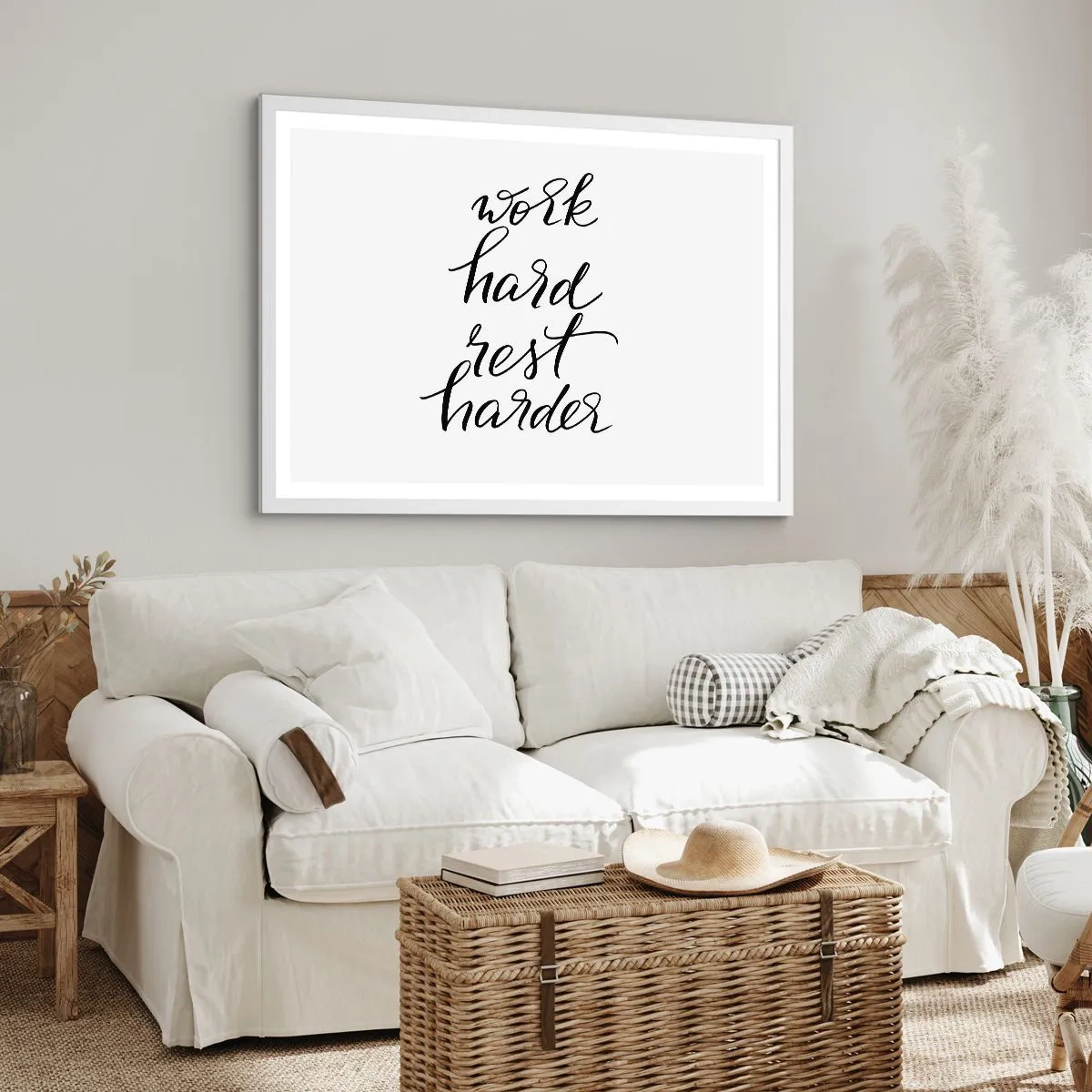 Poster in een witte lijst - Levensbalans - 50x40 cm