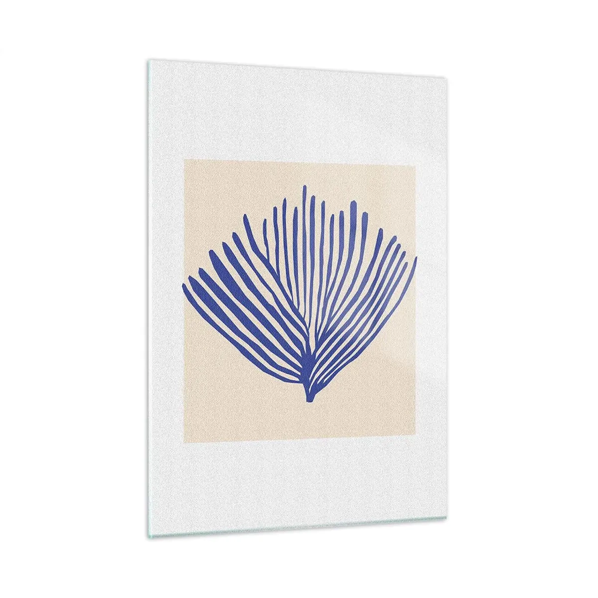 Schilderen op glas - Blauwe waaier - 50x70 cm