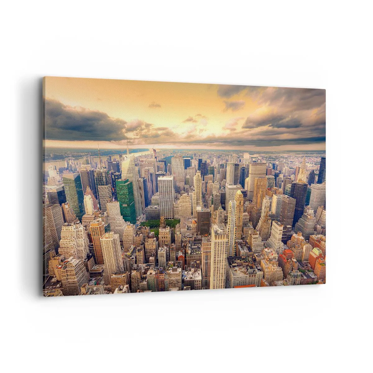 Schilderen op canvas - Vergulde metropool - 120x80 cm
