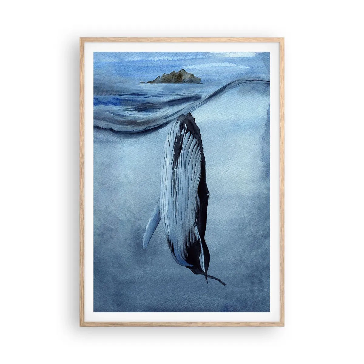 Een poster in een licht eiken lijst - Twee noordelijke werelden - 70x100 cm