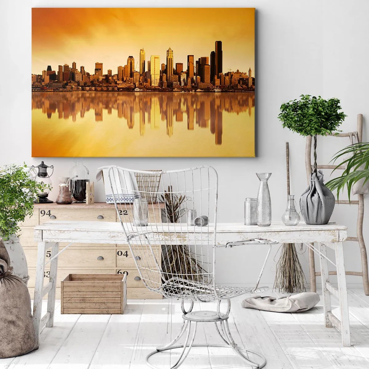 Schilderen op canvas - De stilte van de metropool - 70x50 cm