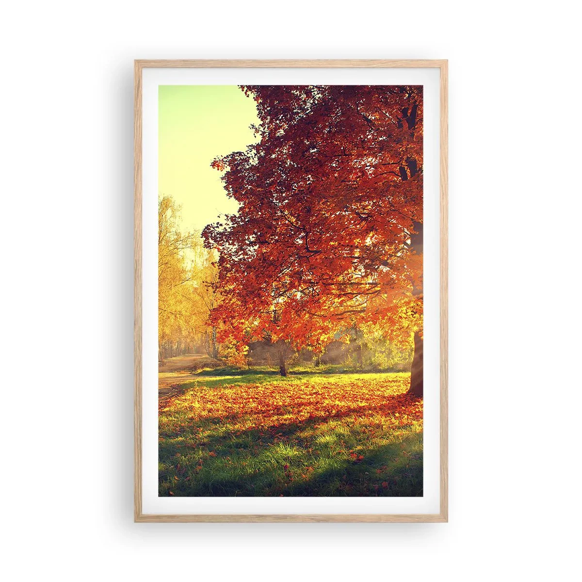 Een poster in een licht eiken lijst - Rood is mooi - 61x91 cm