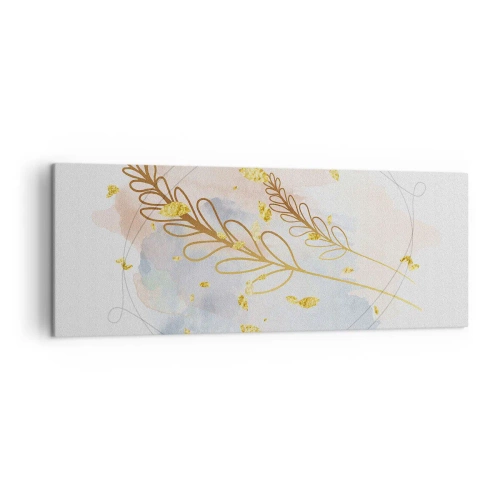 Schilderen op canvas - Gouden explosie - 140x50 cm