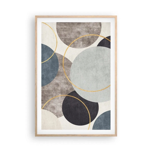 Een poster in een licht eiken lijst - Wiel voor wiel - 61x91 cm