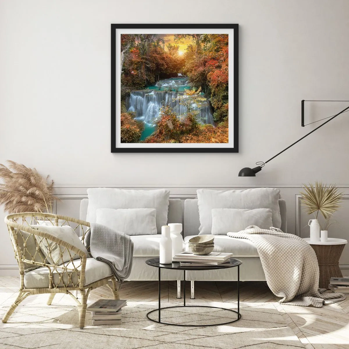 Poster in een zwarte lijst - Verborgen schat van het bos - 60x60 cm