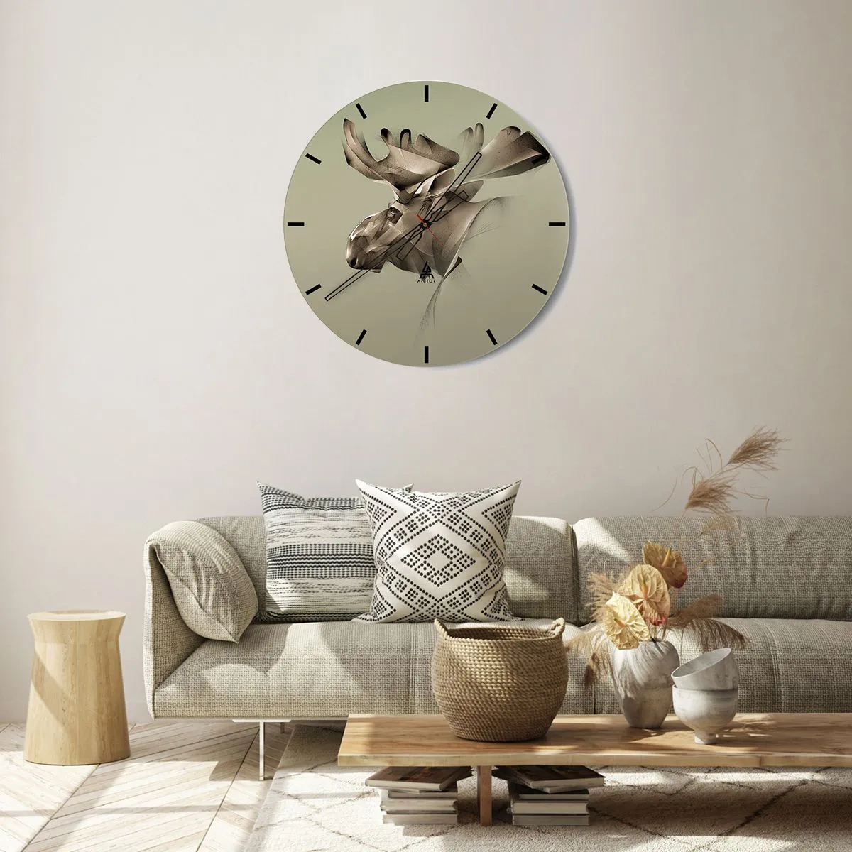 Wandklok - Klok - De zachte kracht van vrede - 40x40 cm