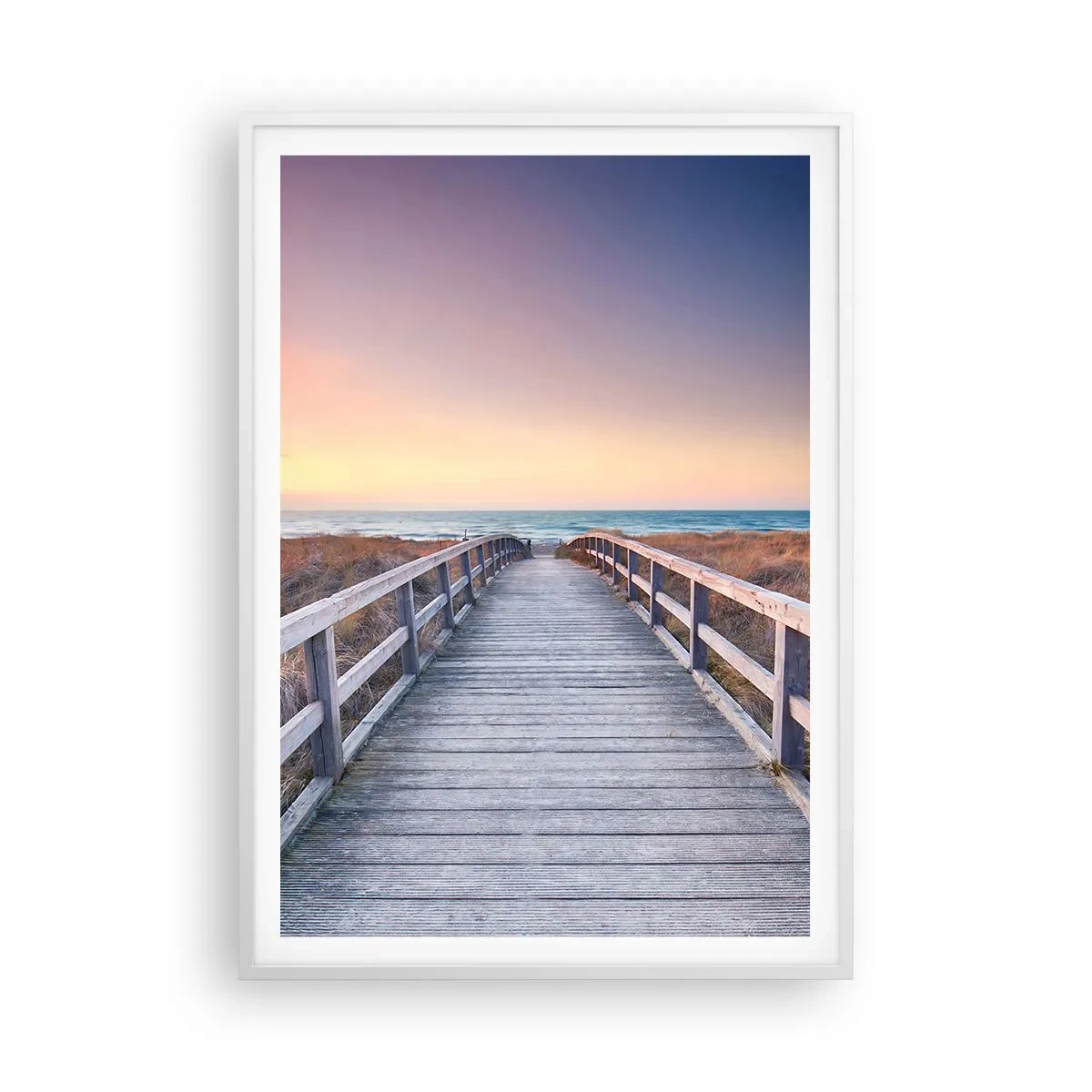 Poster in een witte lijst - Baltische avond aurora - 70x100 cm